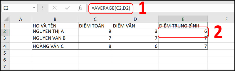 Hàm AVERAGE